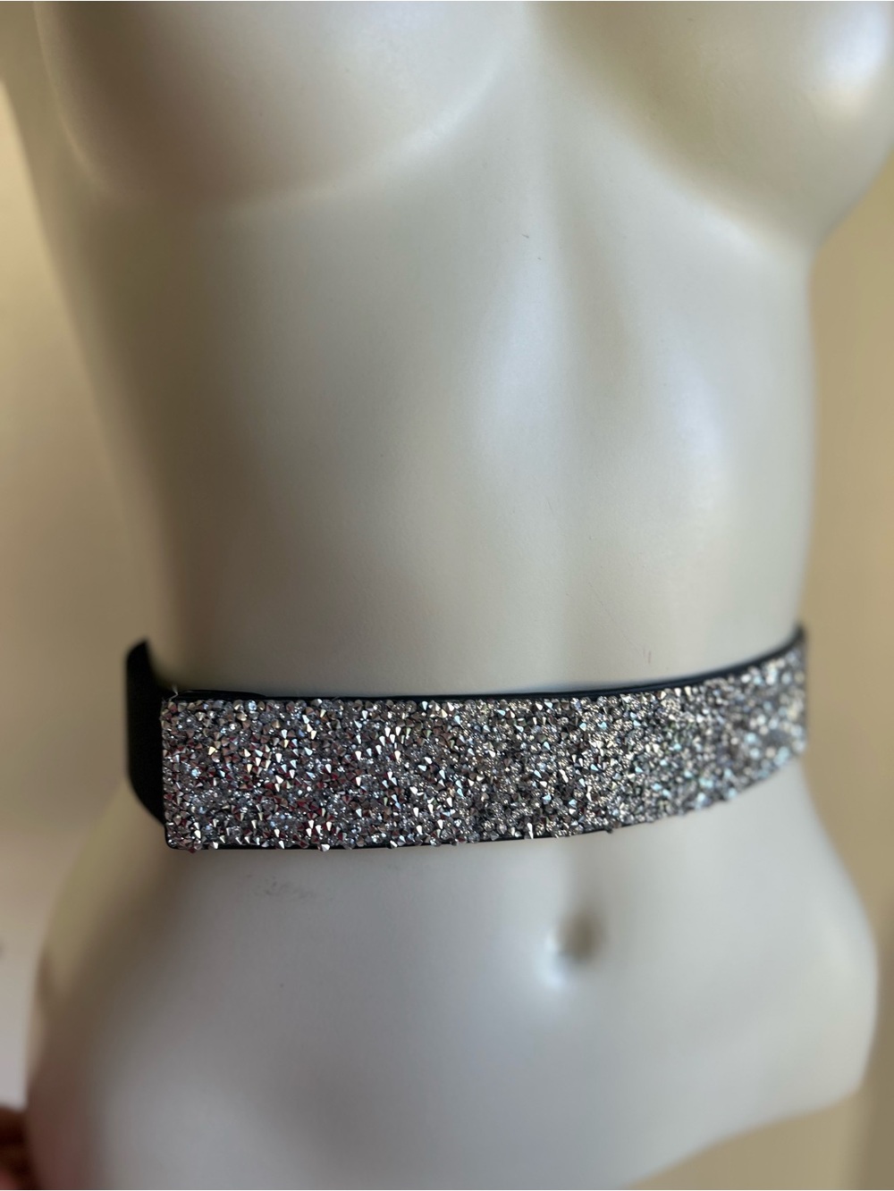 Garter belt women silver studded shiny  to XS-S frame new
